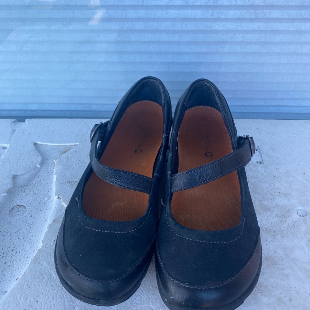 MERRELL Women’s Black Leather mary jane Sandals Size 9.5 - Picture 13 of 16